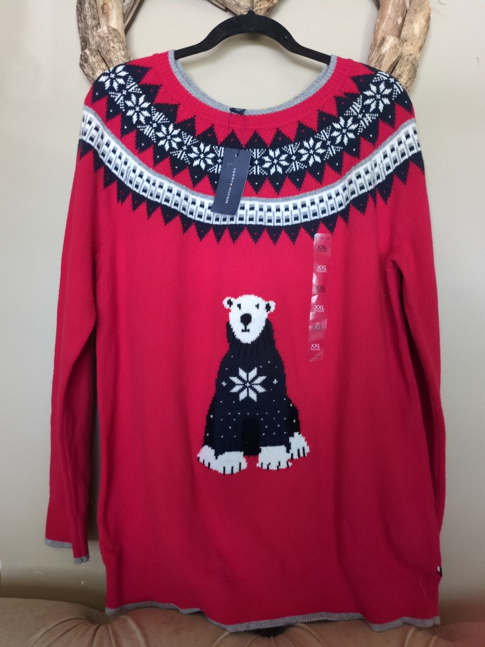 Tommy Hilfiger Fair Isle Polar Bear Christmas Sweater Women's XXL NWT Holiday